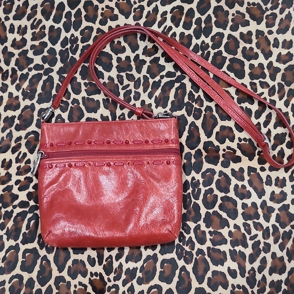 Brighton Leather Red Crossbody Bag